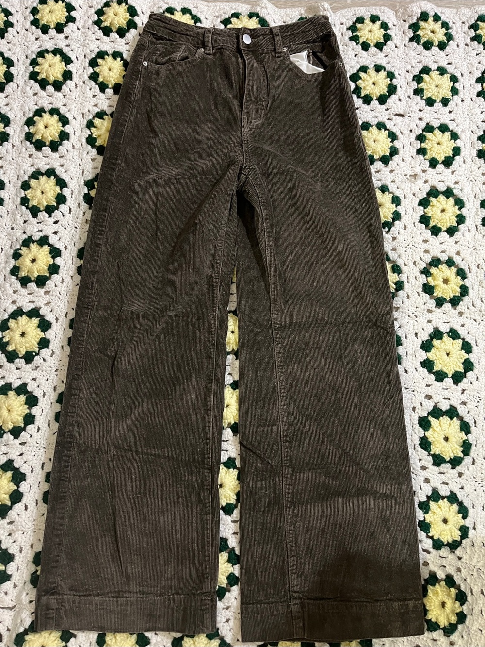 Women's Brown Wide-Leg Corduroy Pants
